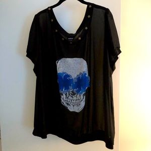 Torrid size 3 sheer black skeleton T-shirt